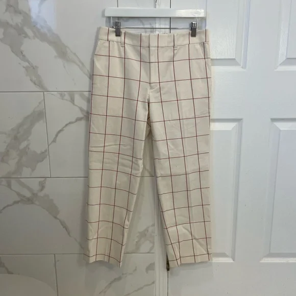 Club Monaco | Marie Pant: Creamy Beige & Pink Ankle Pants - Picture 10 of 17